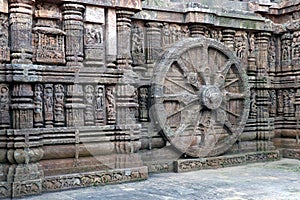 Ancient chariot Wheel, Konark Sun Temple, Orissa.