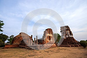 Ancient Chedi at Nakorn Kosa Temple in Lop Buri Province in Thailand