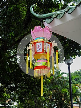 Colorful lantern in the Seac Pai Van Park, Macau photo