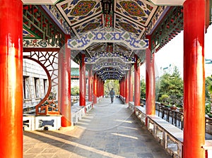 The ancient Chinese architectural features of andalusite promenade photo