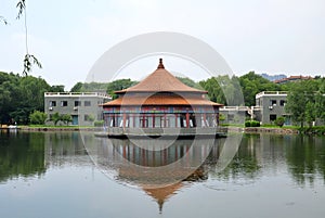 Ancient Chinese Architecture and lake