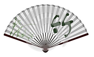 Ancient Chinese fan with bamboo