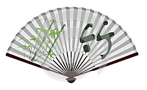 Ancient Chinese fan with bamboo pattern