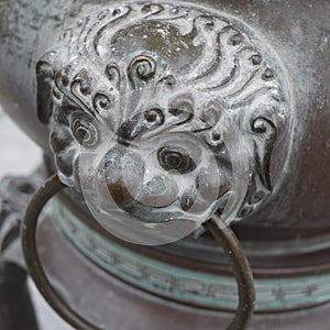 Ancient Chinese Lion Doorknob