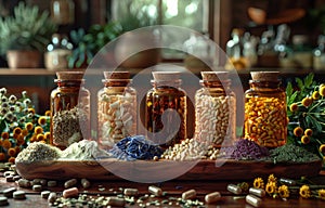 The ancient Chinese medicine herbs and infusions