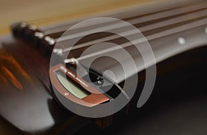 Ancient Chinese musical instrument GuQin with chromatic tuner