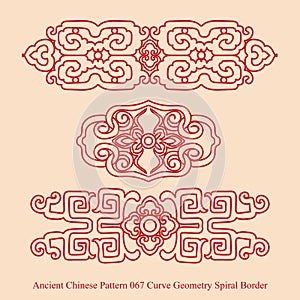 Ancient Chinese Pattern_067 Curve Geometry Spiral Border