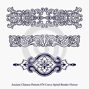 Ancient Chinese Pattern of Curve Spiral Border Flower