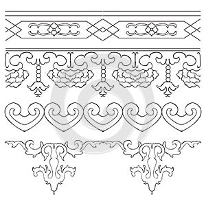 Ancient Chinese Pattern Frames Border set