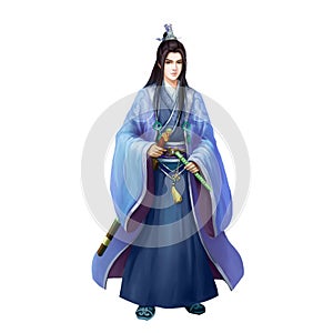 Ancient Chinese People Artwork: Pretty Young Man, GentleMan, Handsome Swordsman