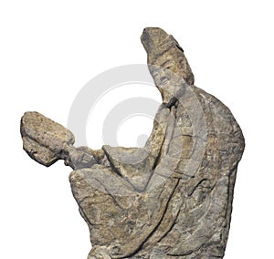 Ancient Chinese relief sculpture isolated