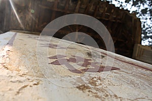 Ancient Chinese Symbols in a Buddhist Temple in Asia