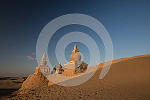 Ancient Chinese Temple at sunset