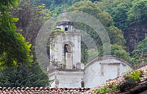 Ancient church bell tower in Malinalco