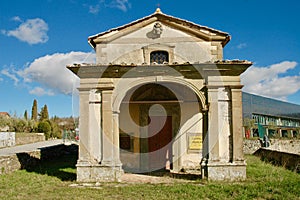 Ancient church at the entrance of Radda in Chianti. Siena photo