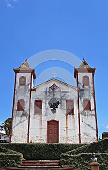 Ancient church facade in historical city of Serro, Minas Gerais photo