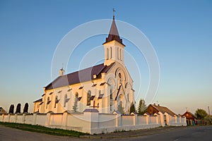The ancient church of the Holy Trinity and the Holy Cross. Kossovo, Belarus photo