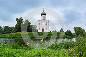 Ancient Church of the Intercession of the blessed virgin on the Nerl. Russia, the village of Bogolyubovo