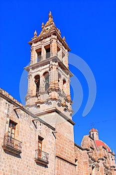 Ancient church in morelia michoacan, mexico.