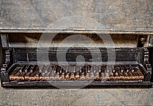 Ancient church organ close up