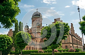 Ancient church and the residence of Metropolitan Bukovina in Chernivtsi town, Ukraine