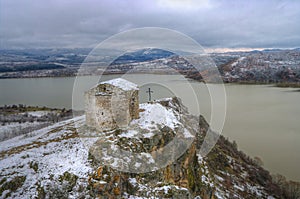 The ancient church Sveti Ioan Letni near Pchelina dam, Bulgaria photo