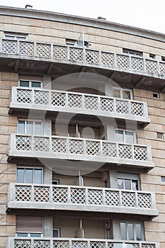 Ancient circular fifties building in Mulhouse - France