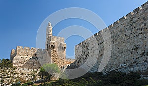Ancient citadel and Tower of David in Jerusalem