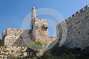 Ancient citadel and Tower of David in Jerusalem