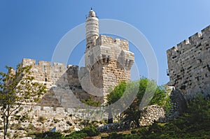 Ancient citadel and Tower of David in Jerusalem