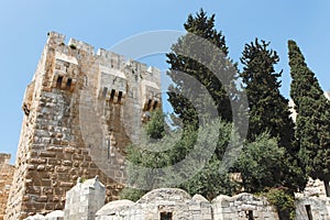 Ancient citadel and Tower of David in Jerusalem