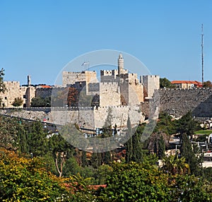 Ancient citadel and Tower of David in Jerusalem