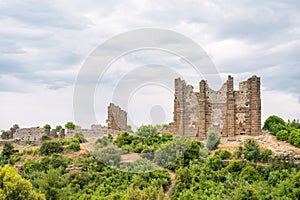 The Ancient City of Aspendos in Antalya Serik on a sunny day