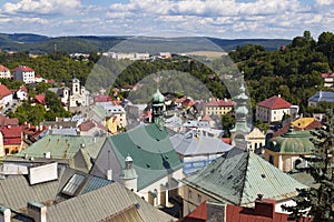 Starobylé město Banská Štiavnica, Slovensko, UNESCO. Střechy starého města