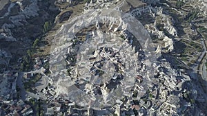 The ancient city of Cappadocia in Turkey at dawn