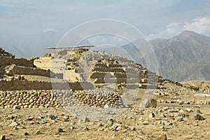Ancient city of Caral, UNESCO world heritage site, Peru