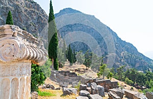 Ancient city of Delphi ruins and diggings