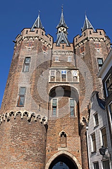 Ancient city gate the Sassenpoort in Zwolle