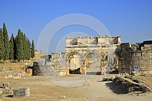Ancient city of Hierapolis. Denizli, Pamukkale, Turkey.