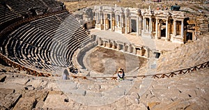 Ancient city of Hierapolis in Pamukkale, Turkey. photo