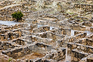 Ancient city of Kameiros on the Greek island of Rhodes in Dodekanisos archipelago. Ancient Kamiros, archaeological site.