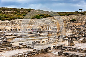 Ancient city of Kameiros on the Greek island of Rhodes in Dodekanisos archipelago. Ancient Kamiros, archaeological site.