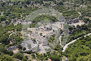 Ancient city of Kaunos, Dalyan valley, Turkey. Kaunos Latin: Caunus was a city of ancient Caria and in Anatolia