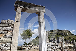 Ancient city of Kaunos, Dalyan valley, Turkey. Kaunos Latin: Caunus was a city of ancient Caria and in Anatolia photo