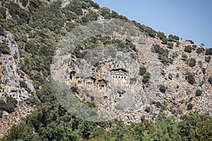 Ancient city of Kaunos, Dalyan valley, Turkey. Kaunos Latin: Caunus was a city of ancient Caria and in Anatolia, a few km west o photo