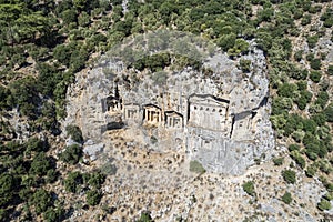 Ancient city of Kaunos, Dalyan valley, Turkey. Kaunos Latin: Caunus was a city of ancient Caria and in Anatolia, a few km west o photo