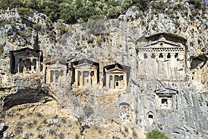 Ancient city of Kaunos, Dalyan valley, Turkey. Kaunos Latin: Caunus was a city of ancient Caria and in Anatolia, a few km west o photo