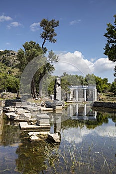 Ancient city of Kaunos, Dalyan valley, Turkey. Kaunos Latin: Caunus was a city of ancient Caria and in Anatolia, a few km west o photo