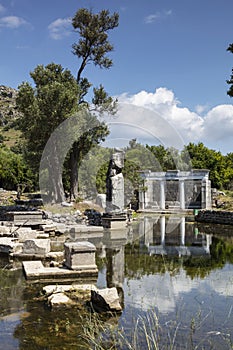 Ancient city of Kaunos, Dalyan valley, Turkey. Kaunos Latin: Caunus was a city of ancient Caria and in Anatolia, a few km west o photo