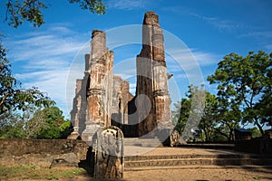 Ancient City of Polonnaruwa, photo of a Buddha statue at Lankatilaka Gedige,